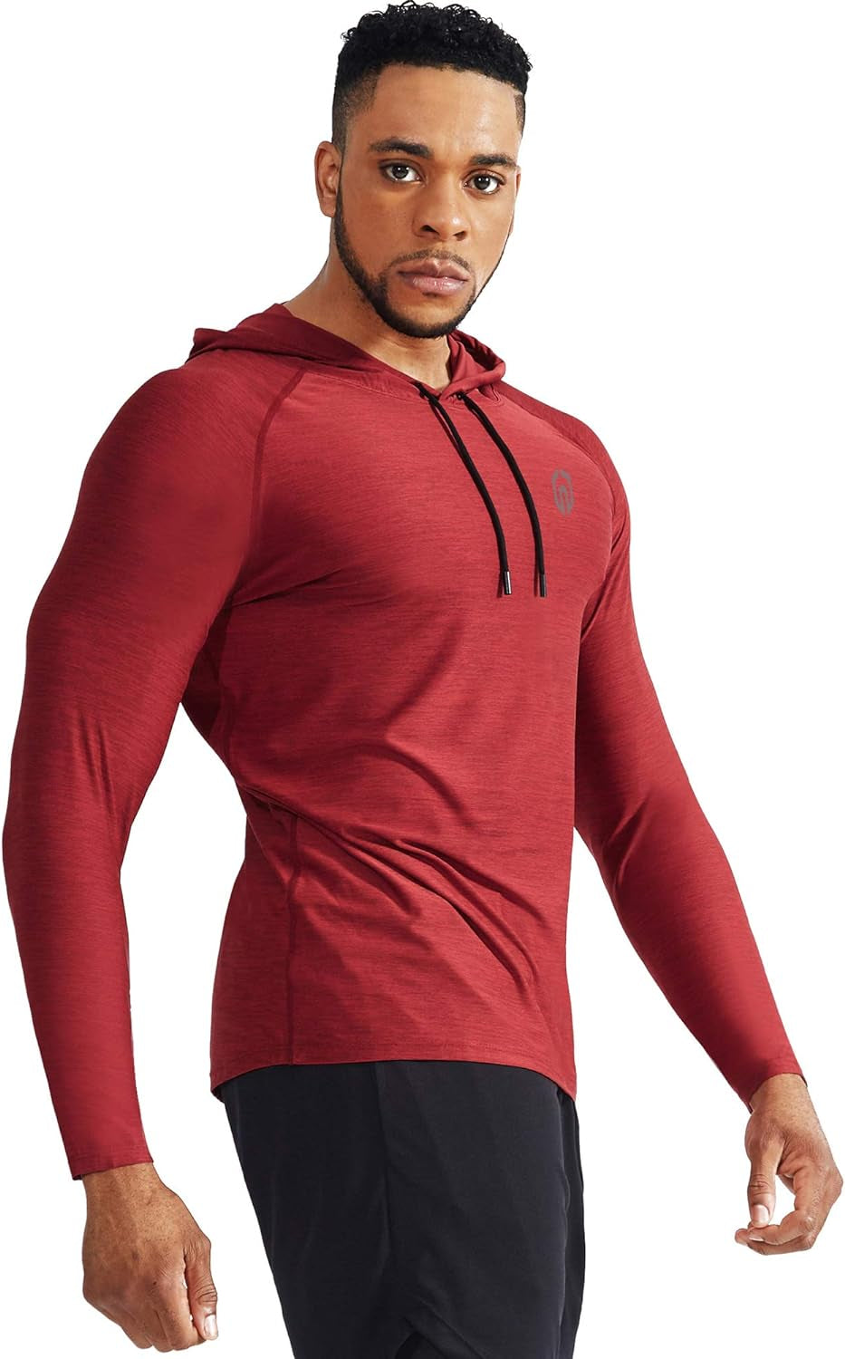 Men'S Dry Fit Athletic Shirt Workout Running Long Sleeve Shirts with Hoods