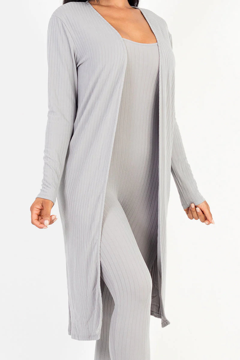 Ribbed Cardigan & Jumpsuit Set (CAPELLA)