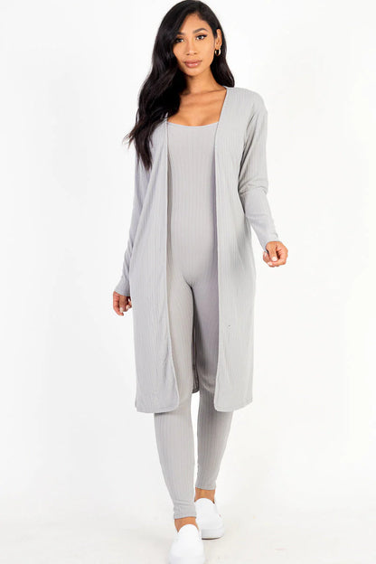 Ribbed Cardigan & Jumpsuit Set (CAPELLA)