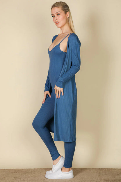 Ribbed Cardigan & Jumpsuit Set (CAPELLA)