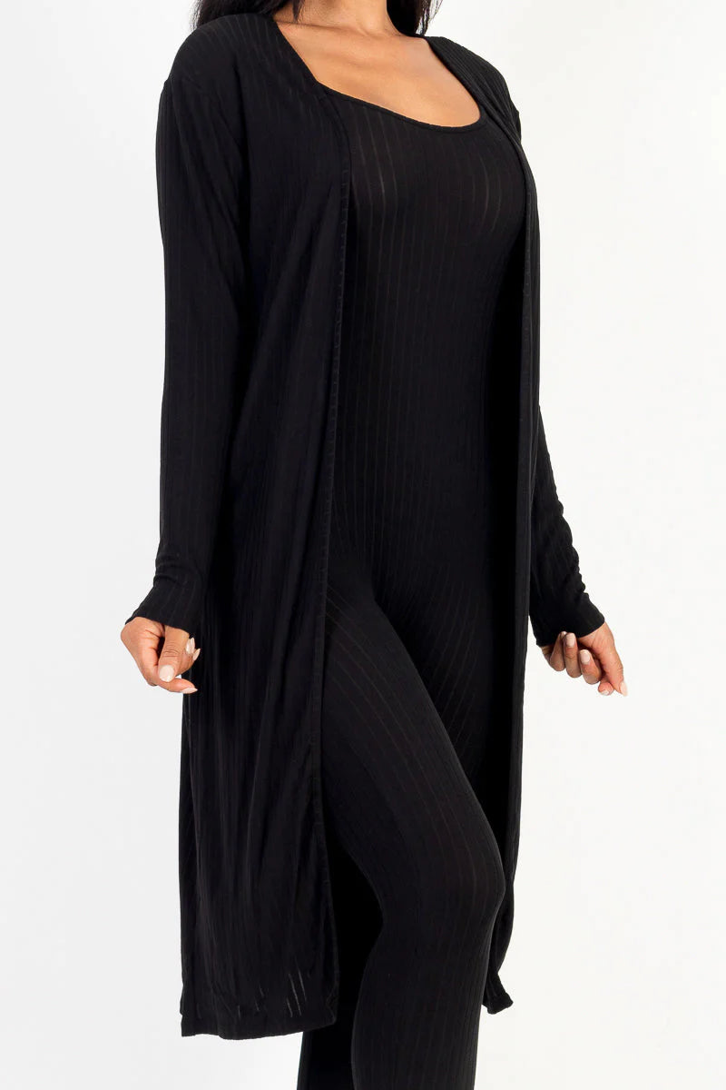 Ribbed Cardigan & Jumpsuit Set (CAPELLA)