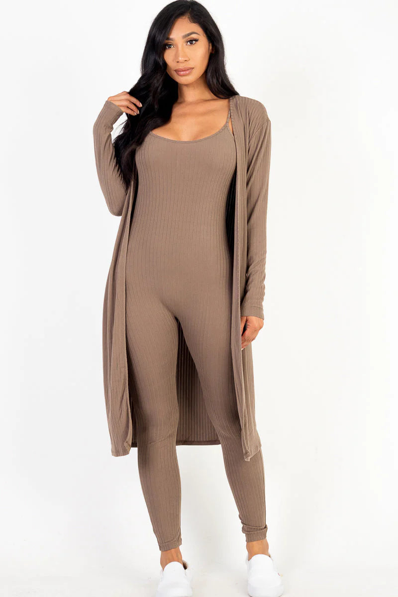 Ribbed Cardigan & Jumpsuit Set (CAPELLA)