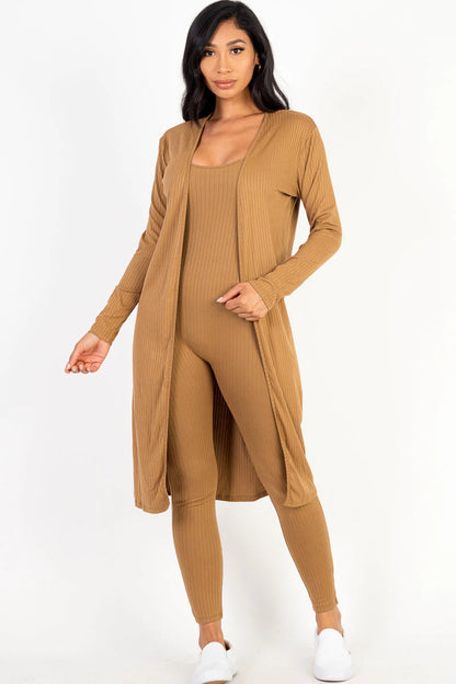 Ribbed Cardigan & Jumpsuit Set (CAPELLA)